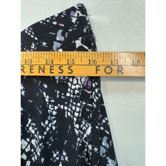Chelsea & Theodore Abstract Flowy Print Skirt L Black & White - Picture 8 of 12